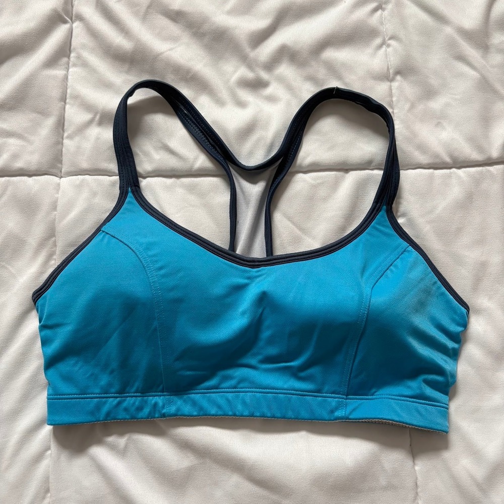 Champion Medium Support Racerback Sports Bra Blue Navy 36C Activewear Running